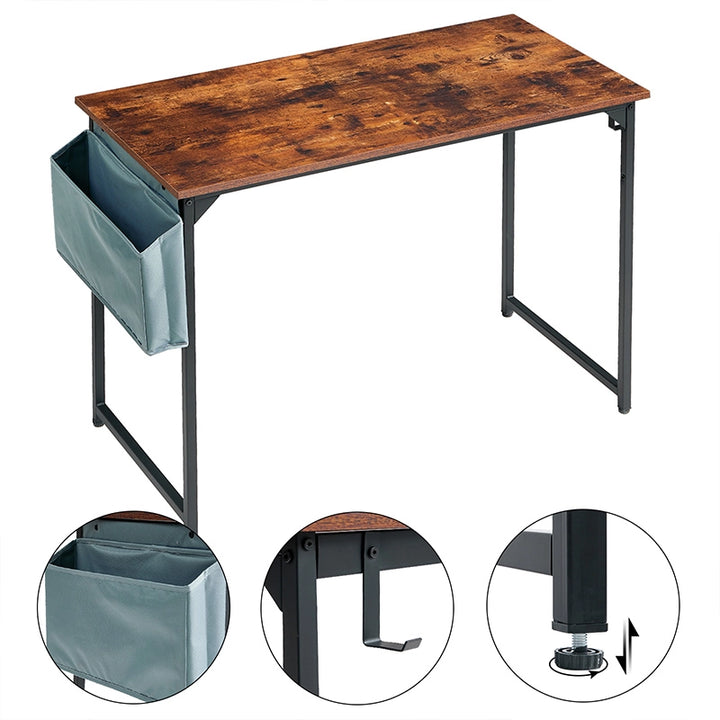 Wooden Computer Desk Work Table with Storage Bag