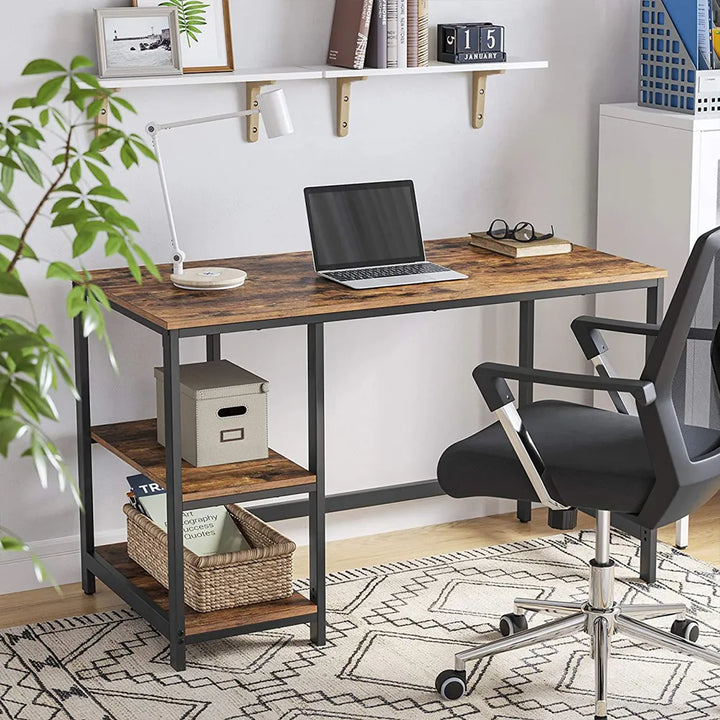 Wooden Computer Desk Work Table with Adjustable Shelves