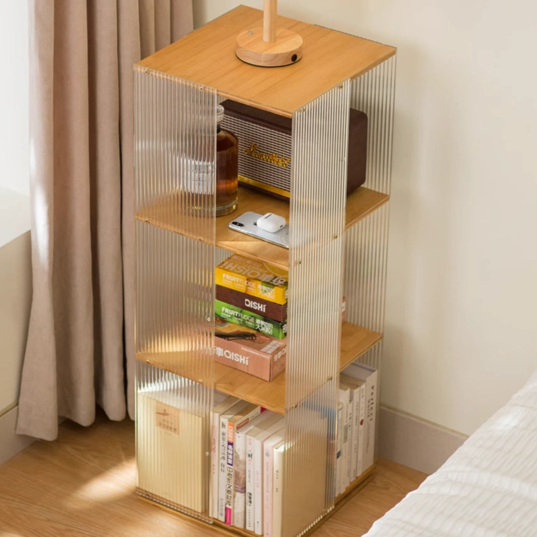 360 Degree Rotating Bookcase Vertical Tall Bookshelf