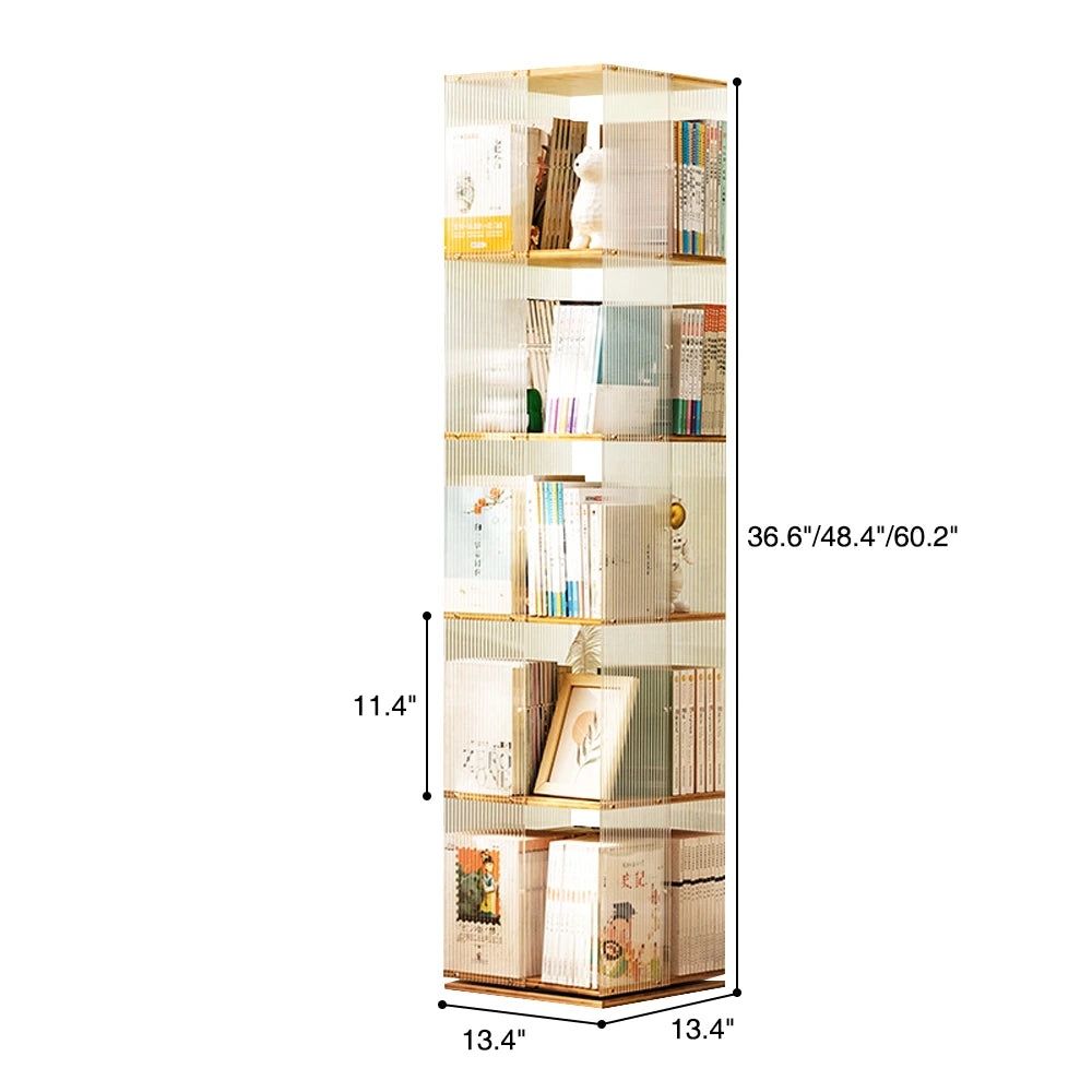 360 Degree Rotating Bookcase Vertical Tall Bookshelf