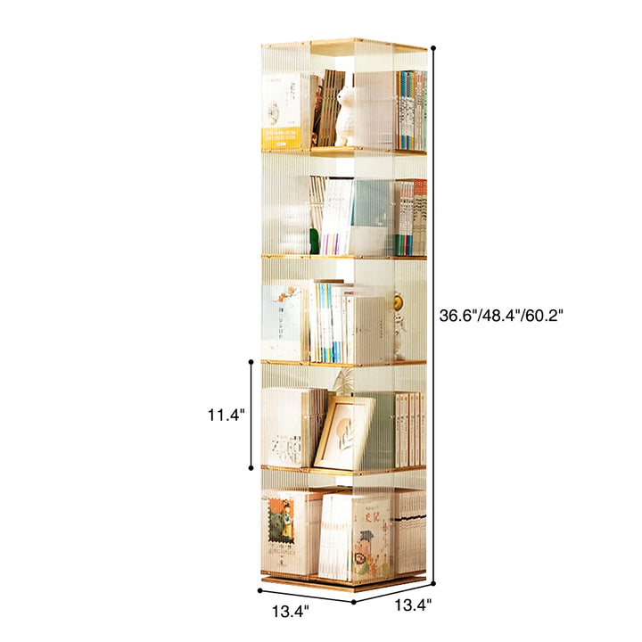 360 Degree Rotating Bookcase Vertical Tall Bookshelf