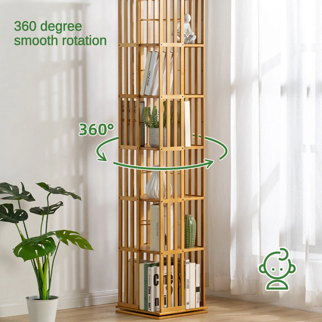 360 Degree Rotating Bookshelf Corner Tall Bookcase