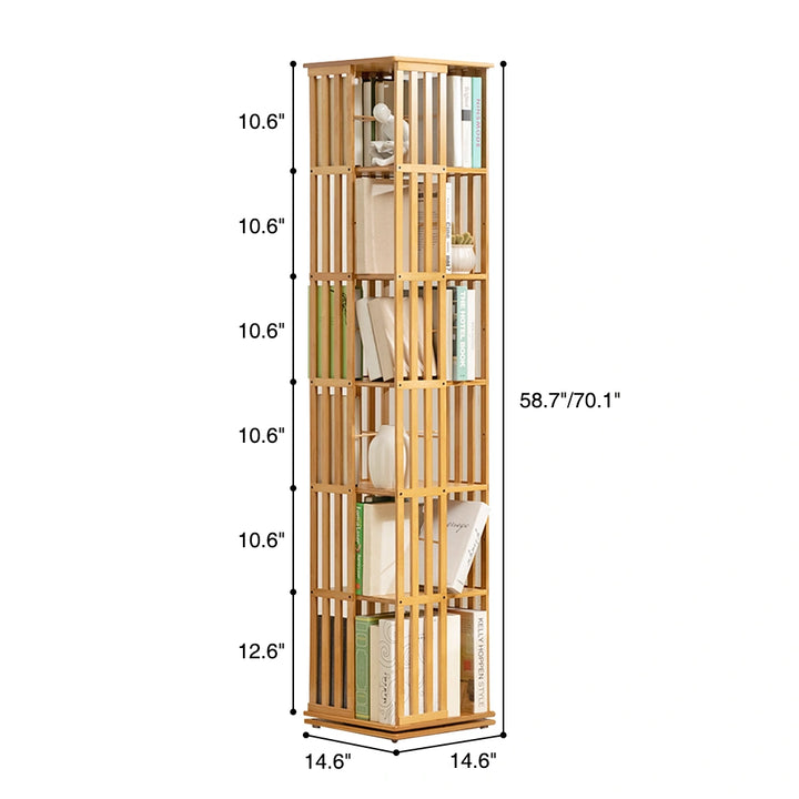 360 Degree Rotating Bookshelf Corner Tall Bookcase