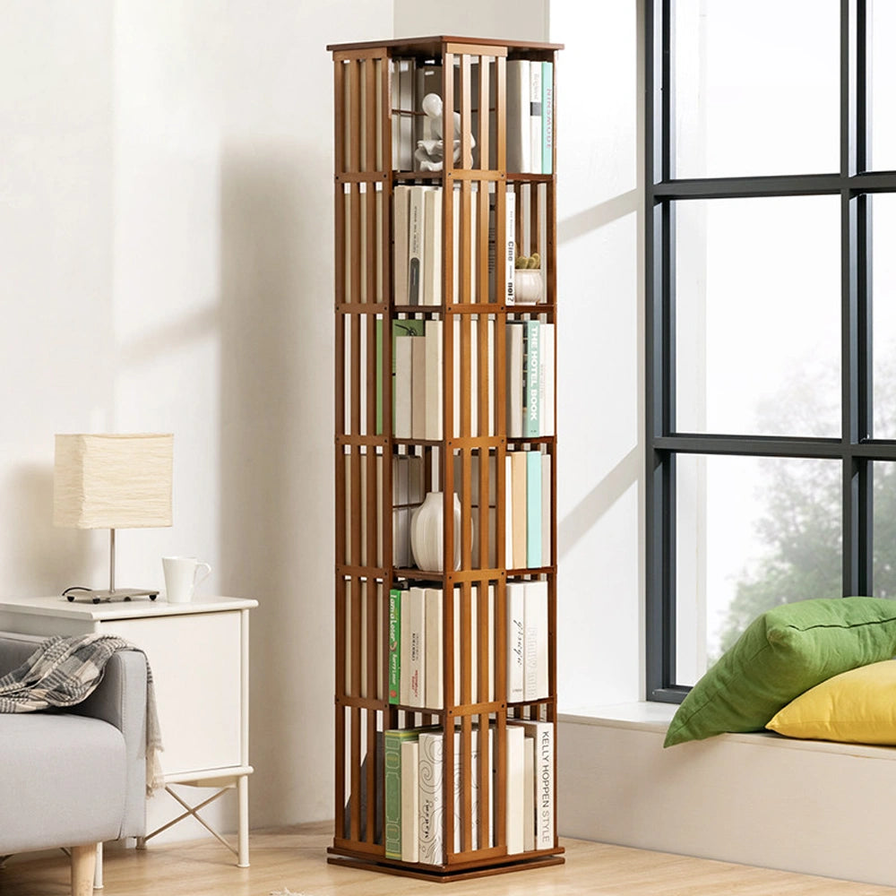 360 Degree Rotating Bookshelf Corner Tall Bookcase