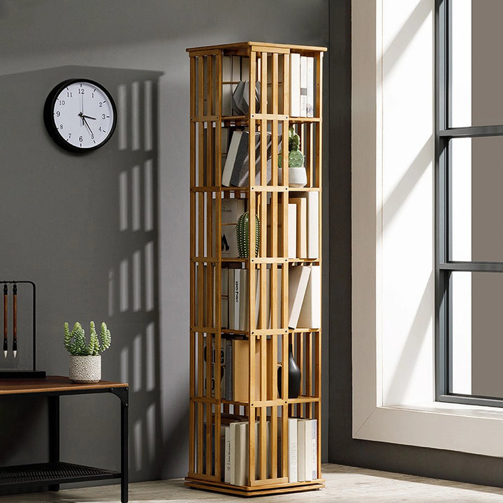 360 Degree Rotating Bookshelf Corner Tall Bookcase