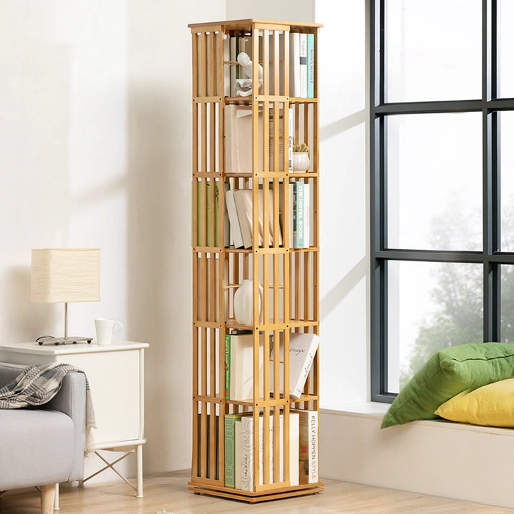 360 Degree Rotating Bookshelf Corner Tall Bookcase