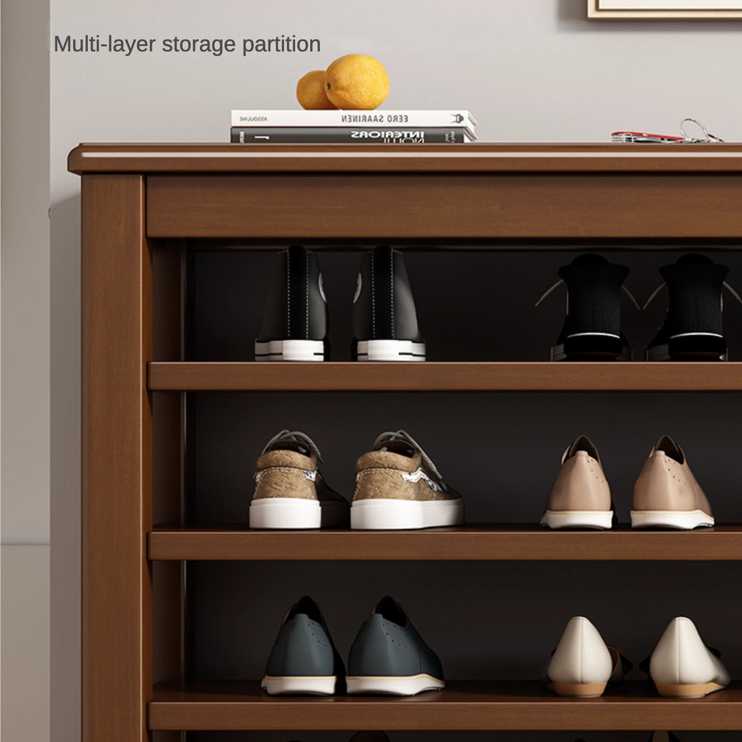 5-Shelf Solid Wood Adjustable Shoe Storage Rack for Entryway