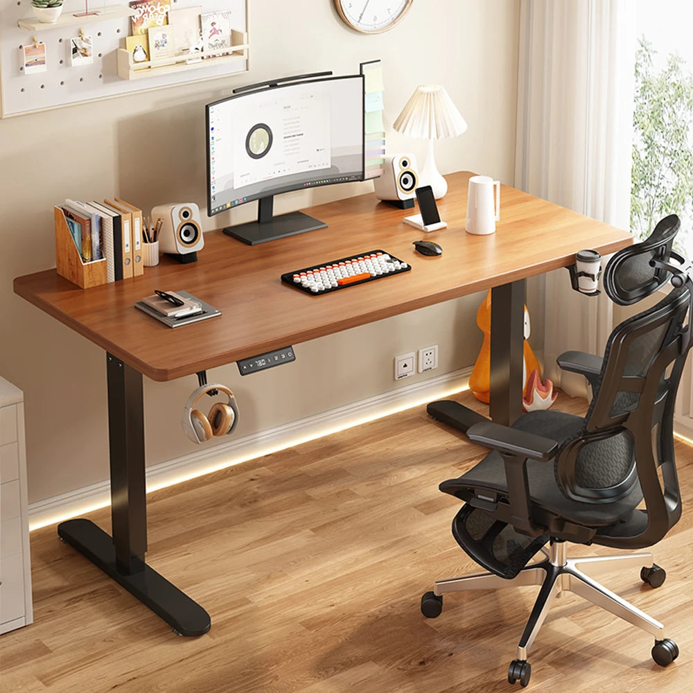 Minimalist Wooden Electric Standing Desk Work Table