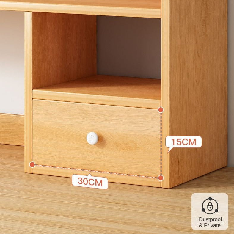 Wooden Desk Organizer Storage Shelf with Drawers