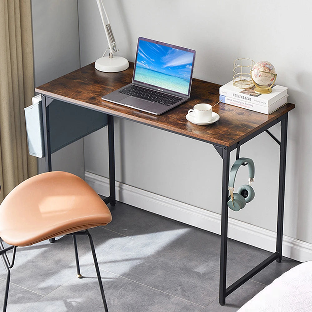 Wooden Computer Desk Work Table with Storage Bag