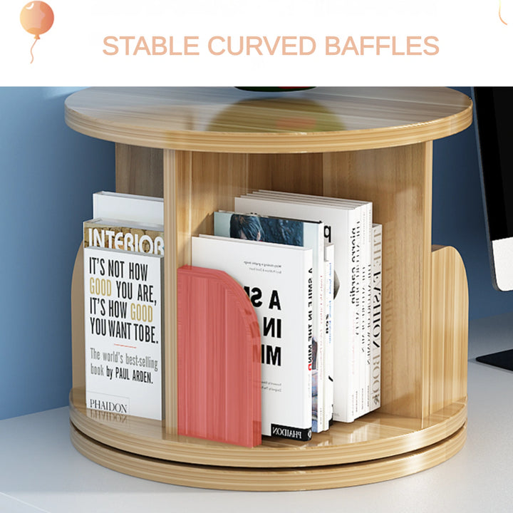 Desktop Rotating Bookcase Multifunctional Storage Shelf