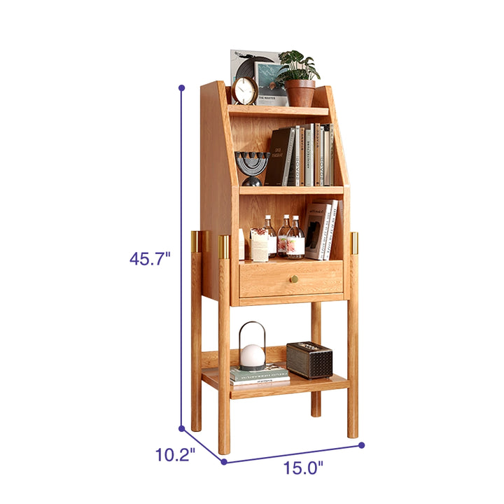 Freestanding Small Bookshelf Solid Bookcase with Storage