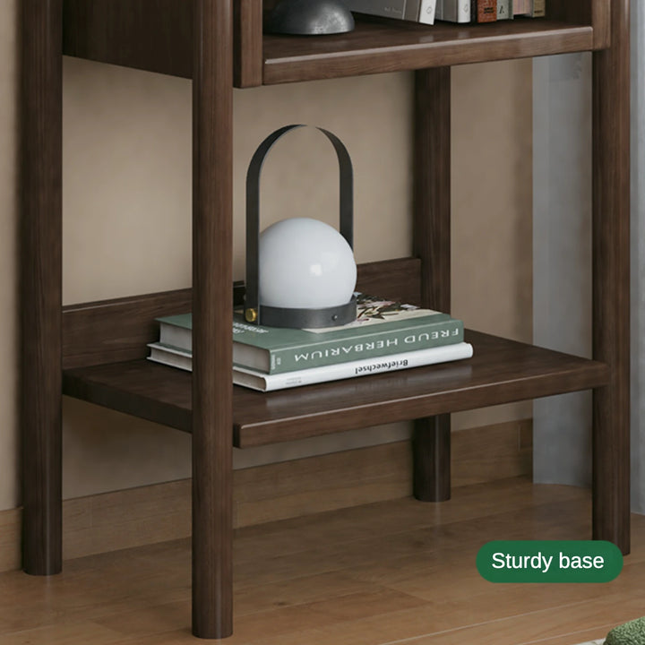 Freestanding Small Bookshelf Solid Bookcase with Storage