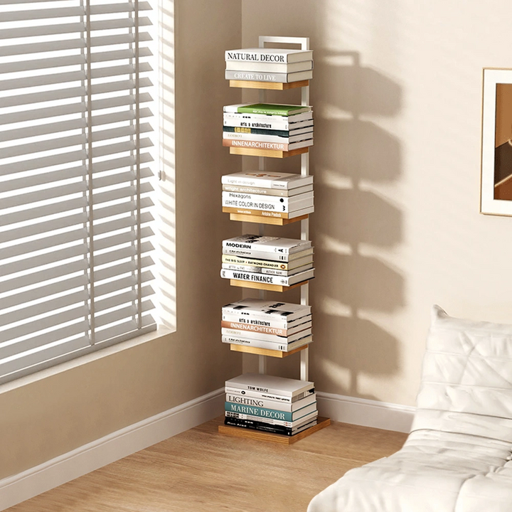 Freestanding Vertical Bookshelf Modern Tall Bookcase