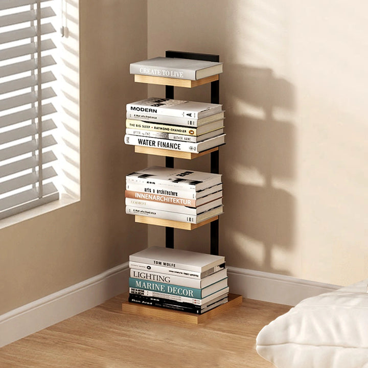 Freestanding Vertical Bookshelf Modern Tall Bookcase