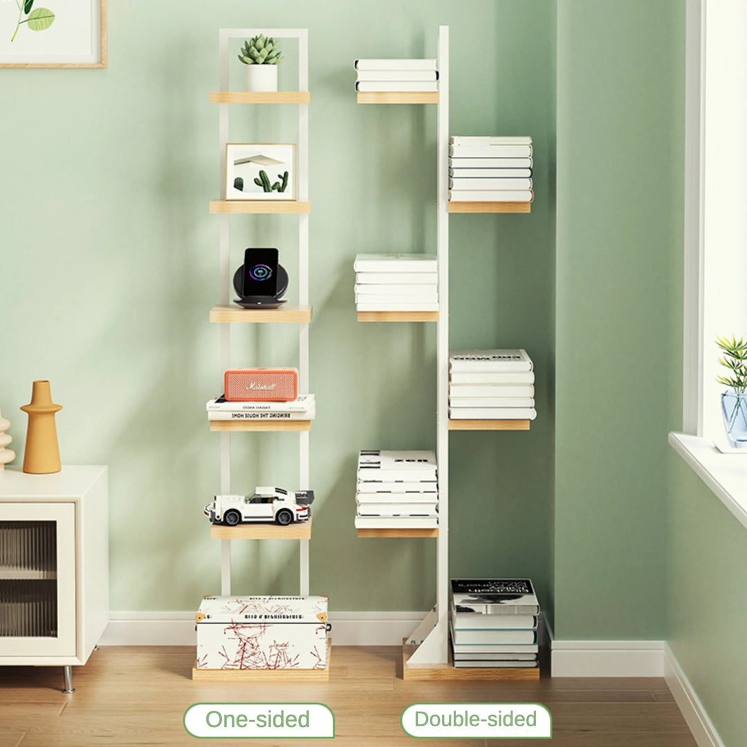 Freestanding Vertical Bookshelf Modern Tall Bookcase