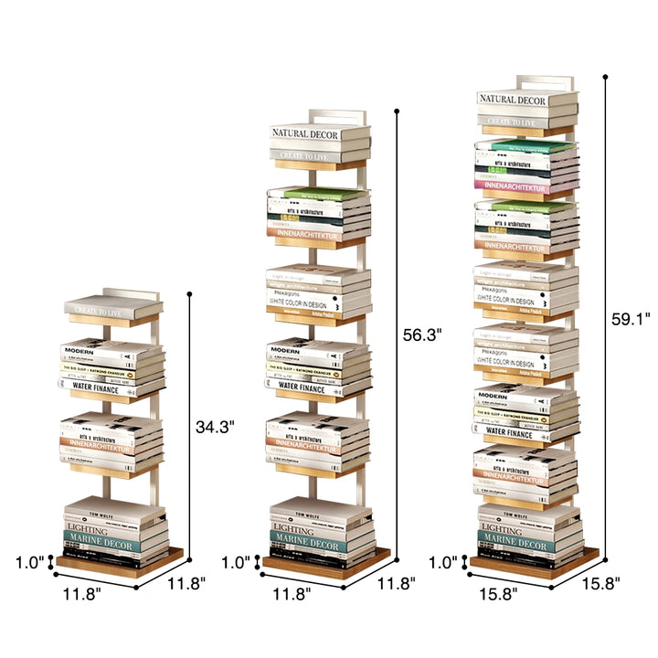 Freestanding Vertical Bookshelf Modern Tall Bookcase