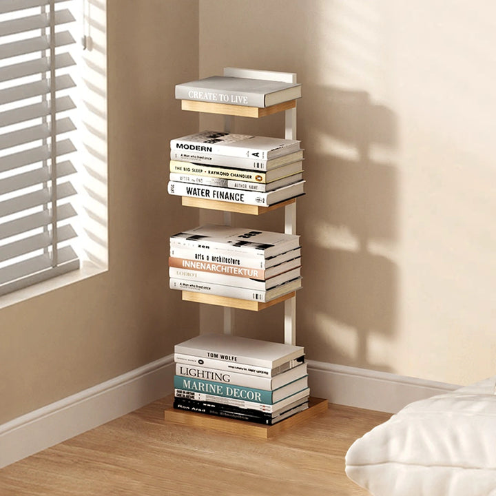 Freestanding Vertical Bookshelf Modern Tall Bookcase