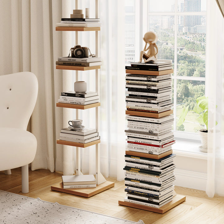 Freestanding Vertical Bookshelf Modern Tall Bookcase