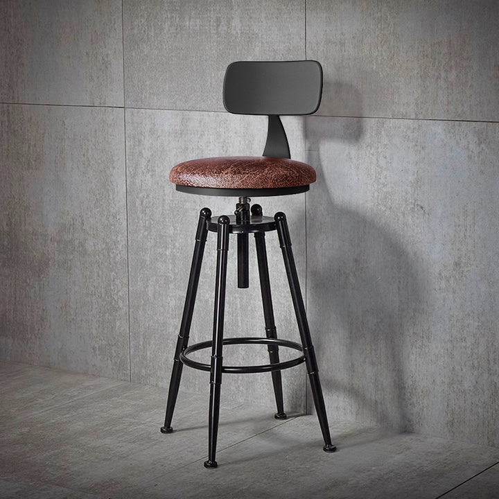 Industrial Swivel Bar Stool Adjustable Counter Stool with Back