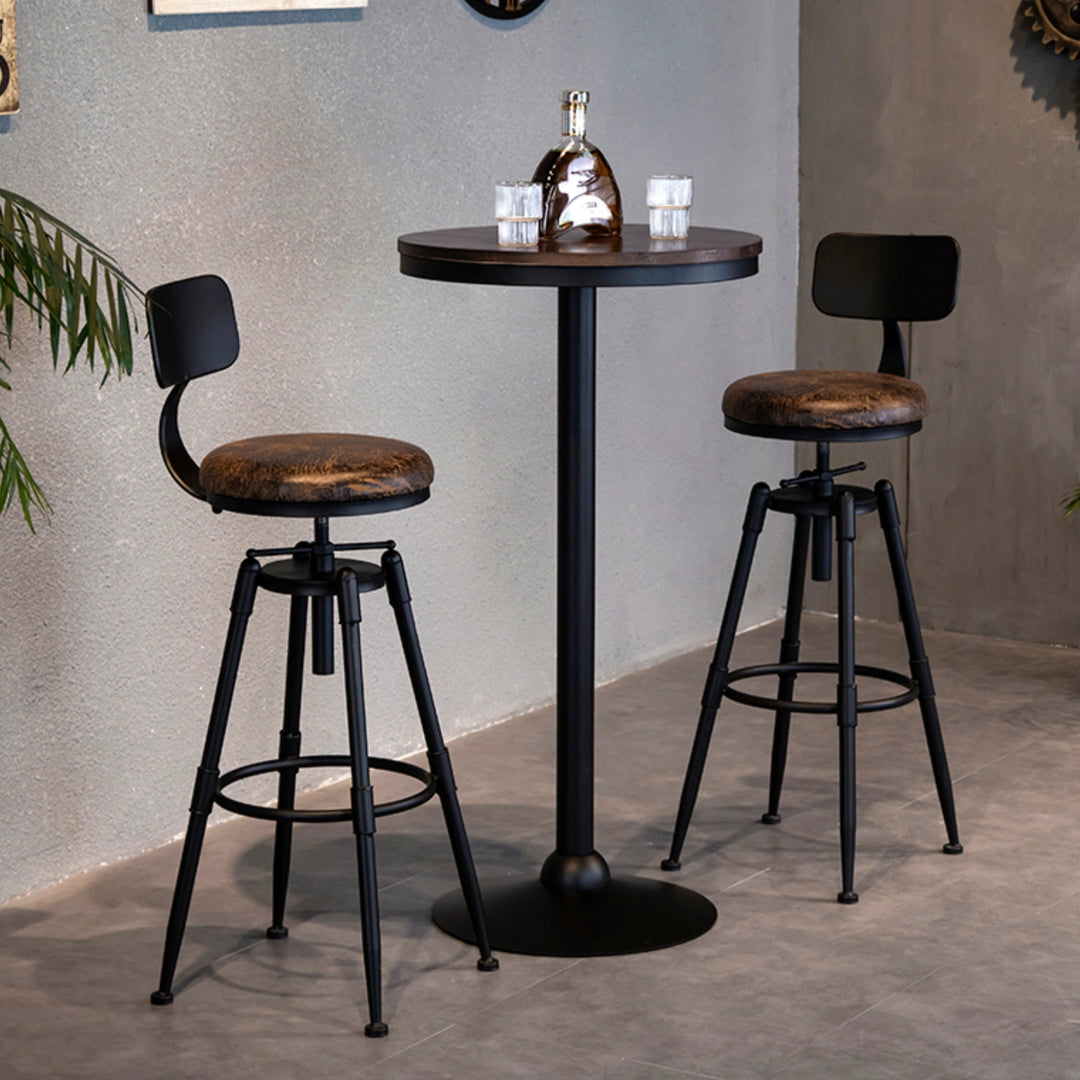 Industrial Swivel Bar Stool Adjustable Counter Stool with Back