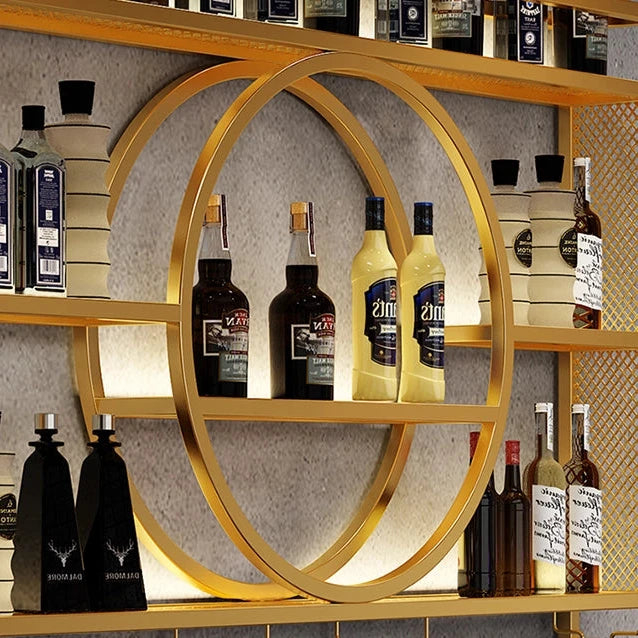 Industrial Wall Mounted Metal Wine Rack with Bottle Rack