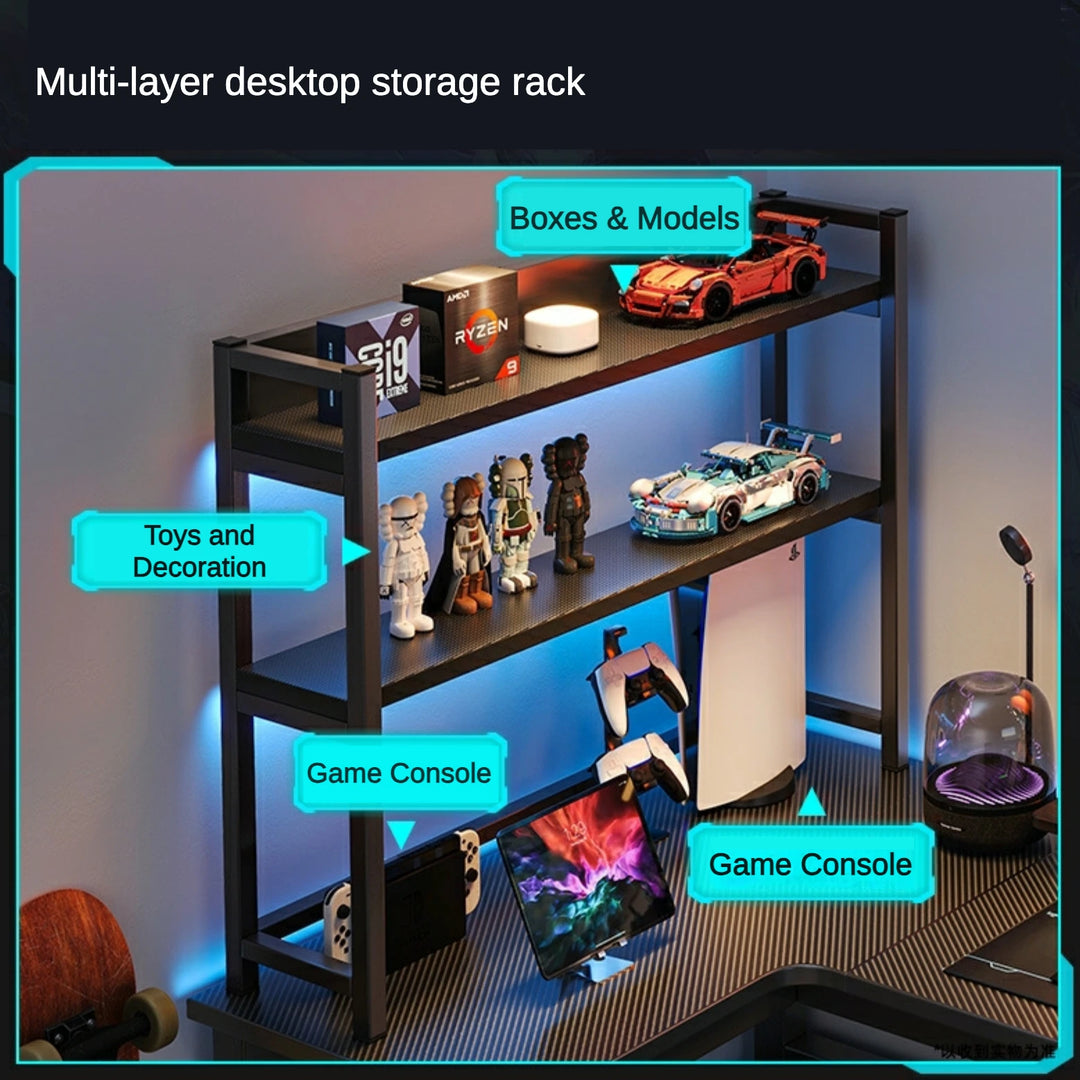 L-Shaped Gaming Desk Computer Desk with Shelf