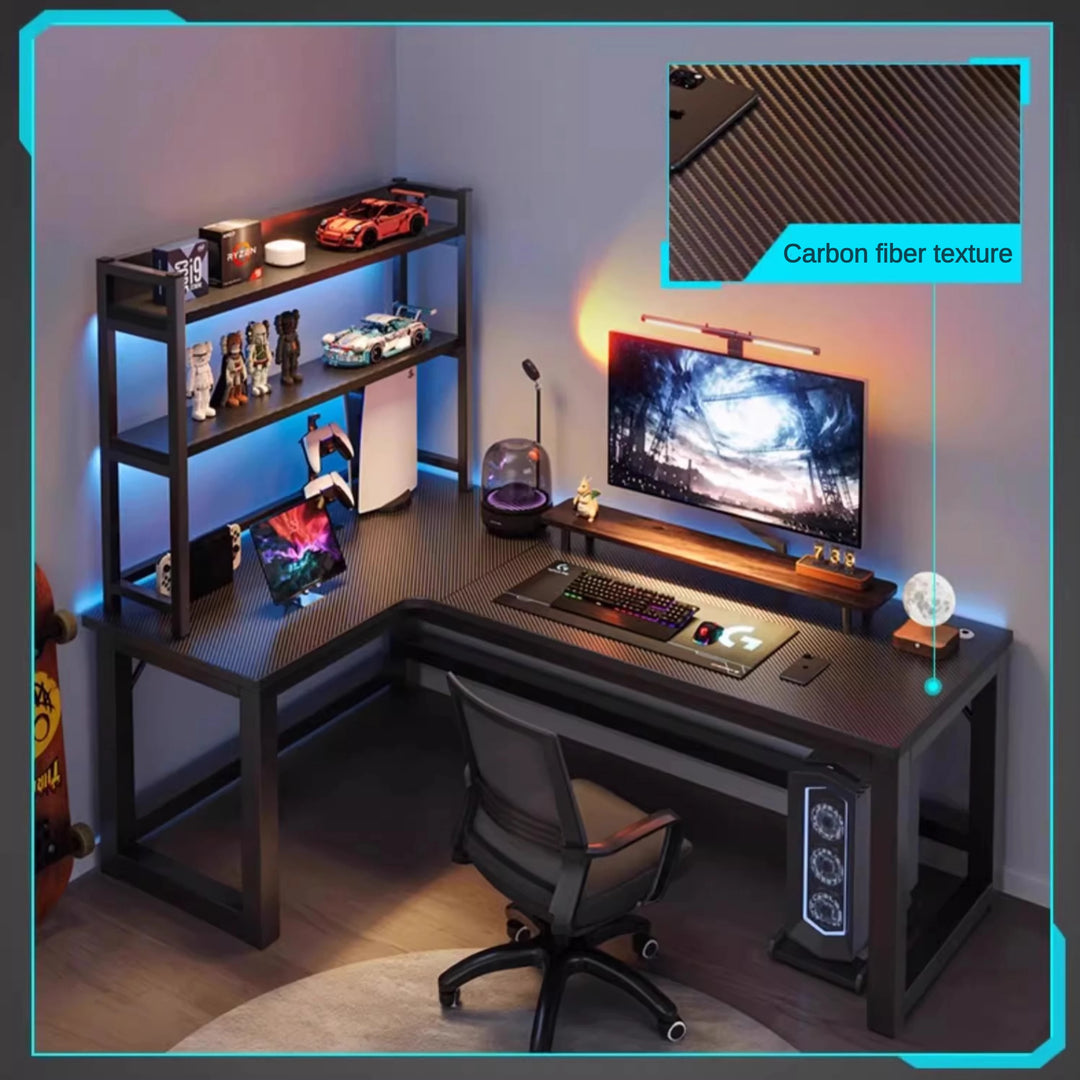 L-Shaped Gaming Desk Computer Desk with Shelf