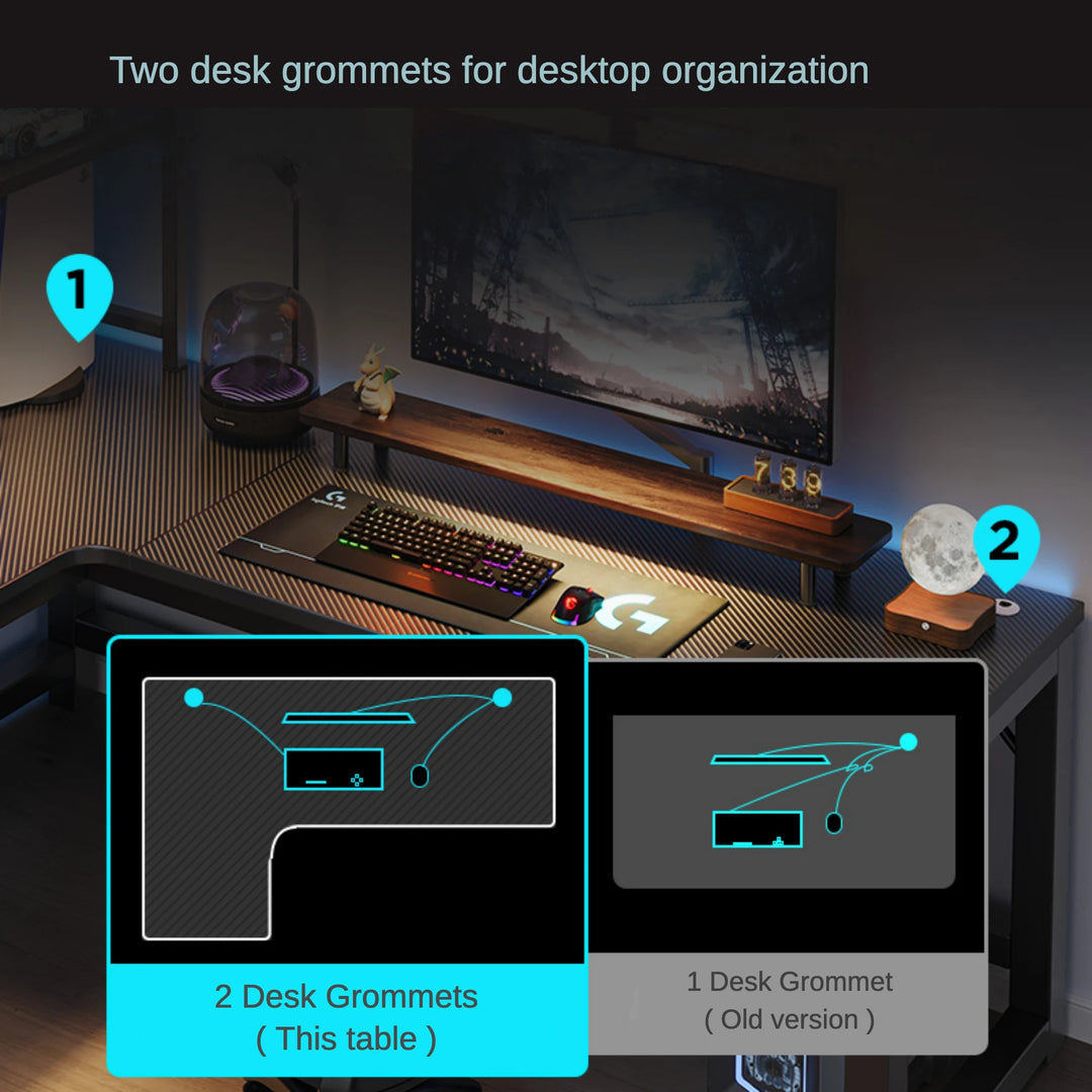 L-Shaped Gaming Desk Computer Desk with Shelf