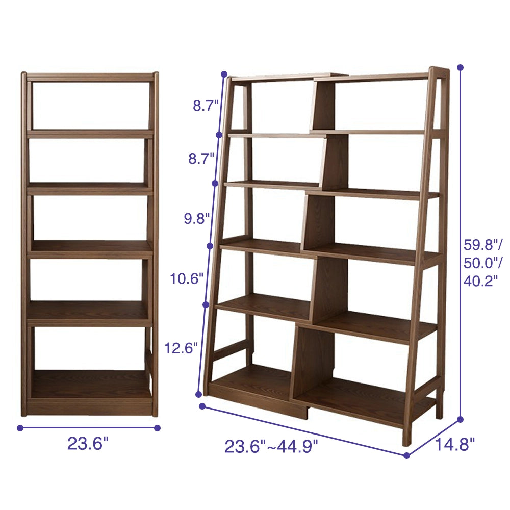 Ladder Solid Wood Bookshelf Corner Multi-Tier Bookcase