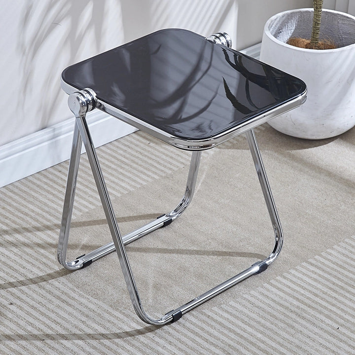 Modern Folding Coffee Table Acrylic Side Table with Metal Base