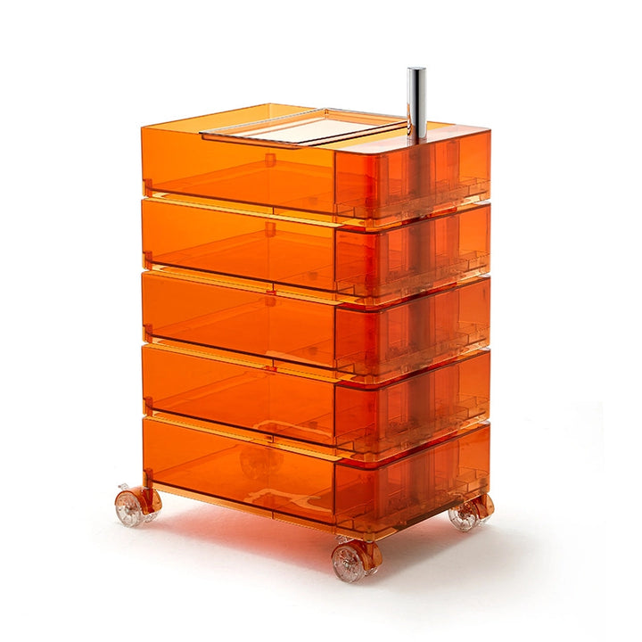 Modern Rotating Multi-Tier Storage Cabinet Movable Accent Table