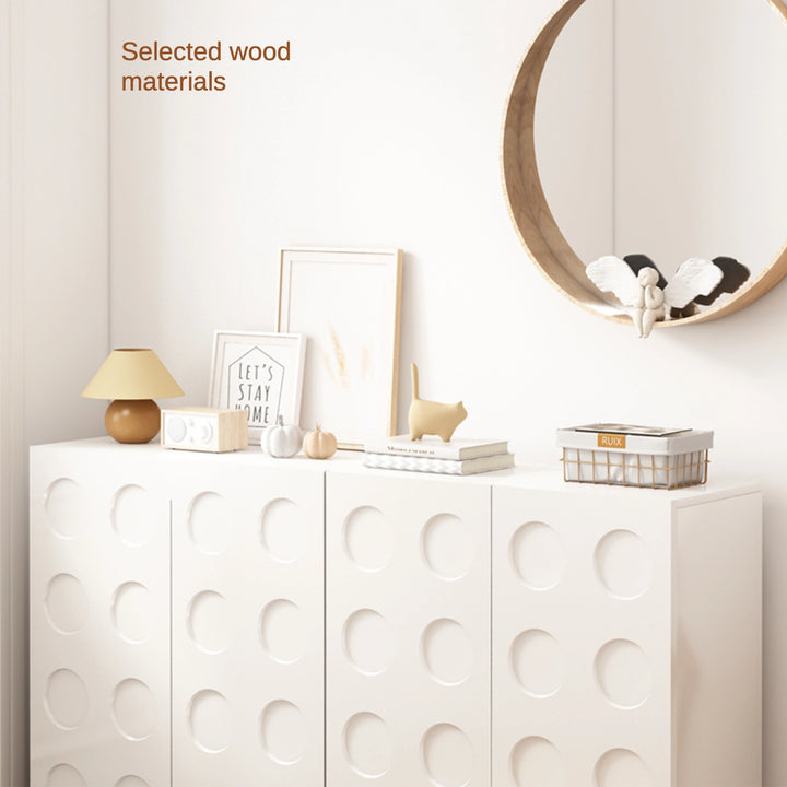 Modern White Shoe Storage Cabinet with Doors for Entryway