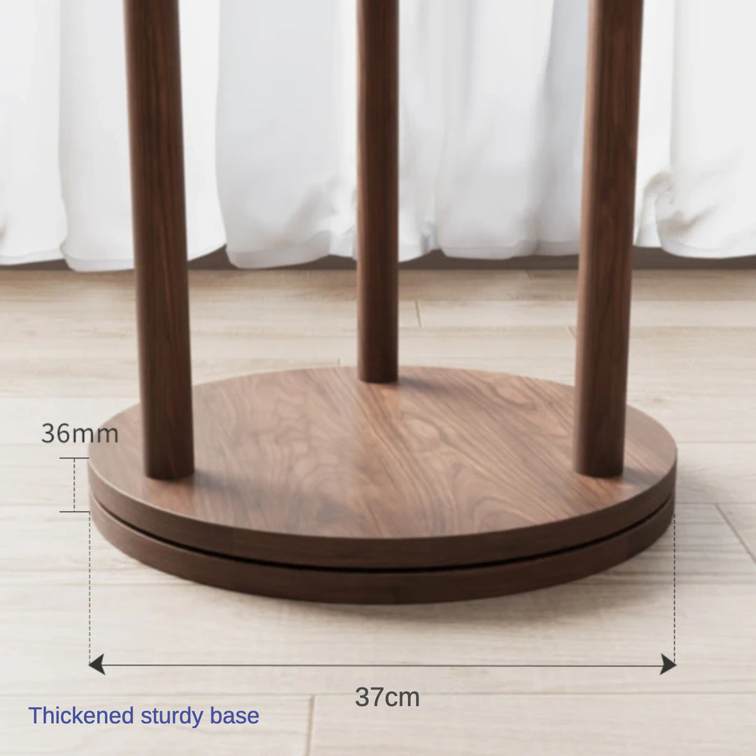 Rotatable Solid Wood Clothing Storage Rack Vertical Coat Rack