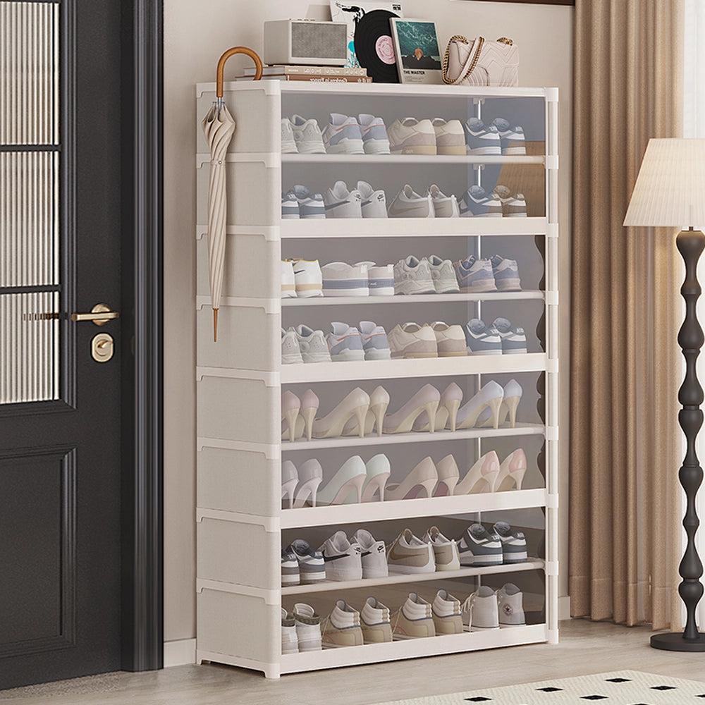 Simple Multi-Tier Fabric Shoe Cabinet with Doors for Entryway