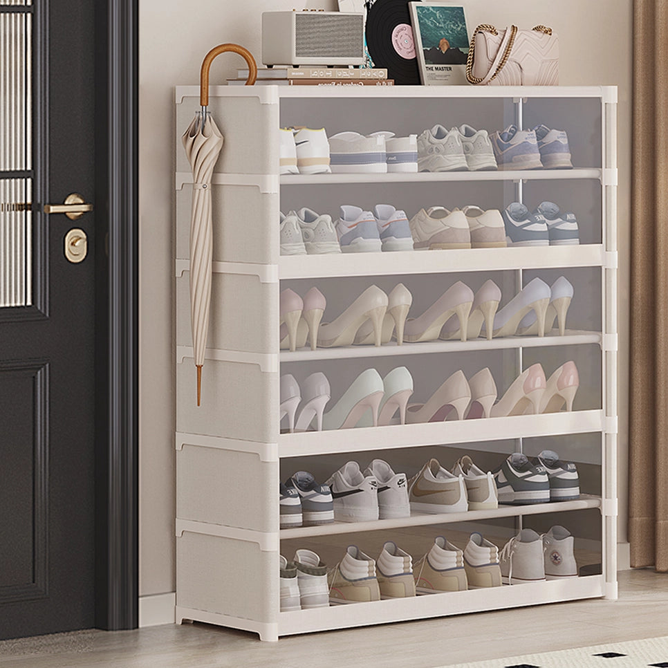 Simple Multi-Tier Fabric Shoe Cabinet with Doors for Entryway