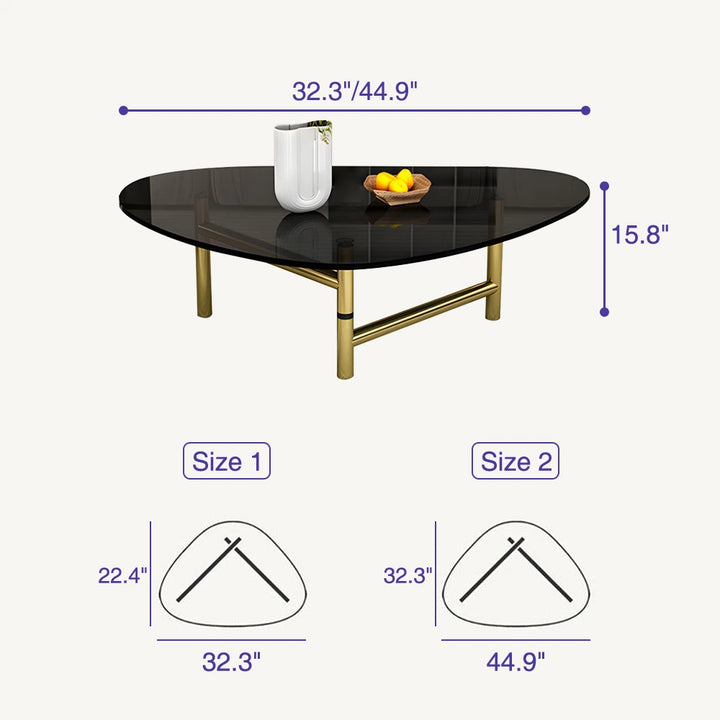 Simple Round Glass Coffee Table with Metal Base