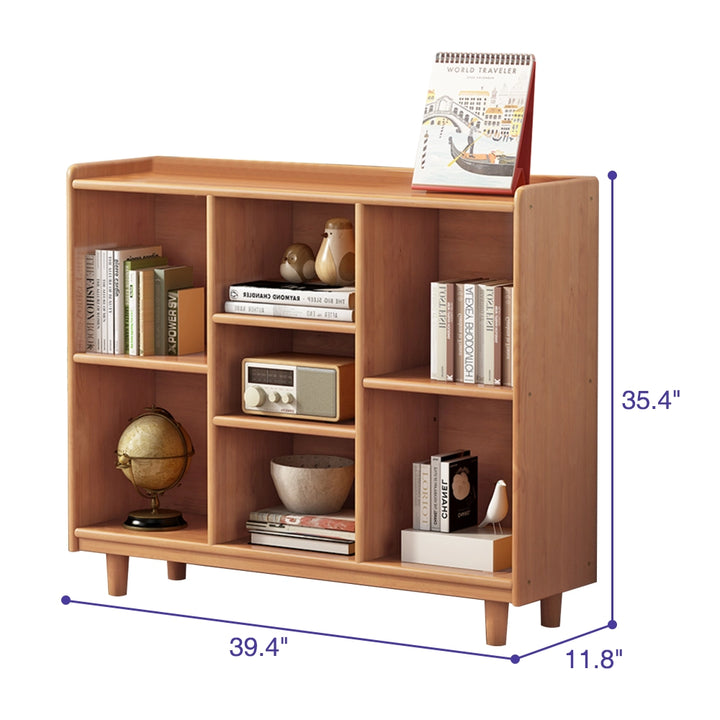 Solid Wood Freestanding Bookcase Nursery Kids Bookshelf