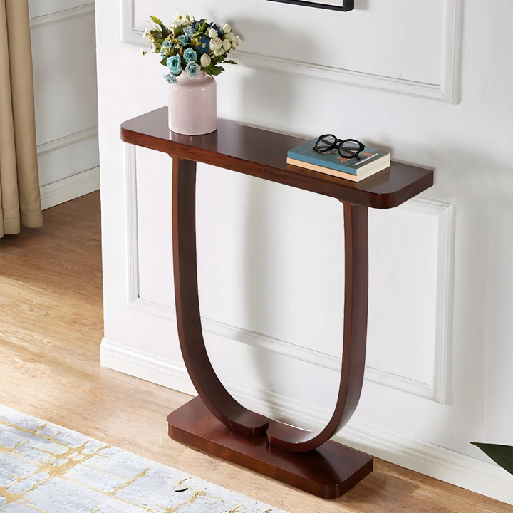 Solid Wood Narrow Console Table Tall Accent Table for Hallway