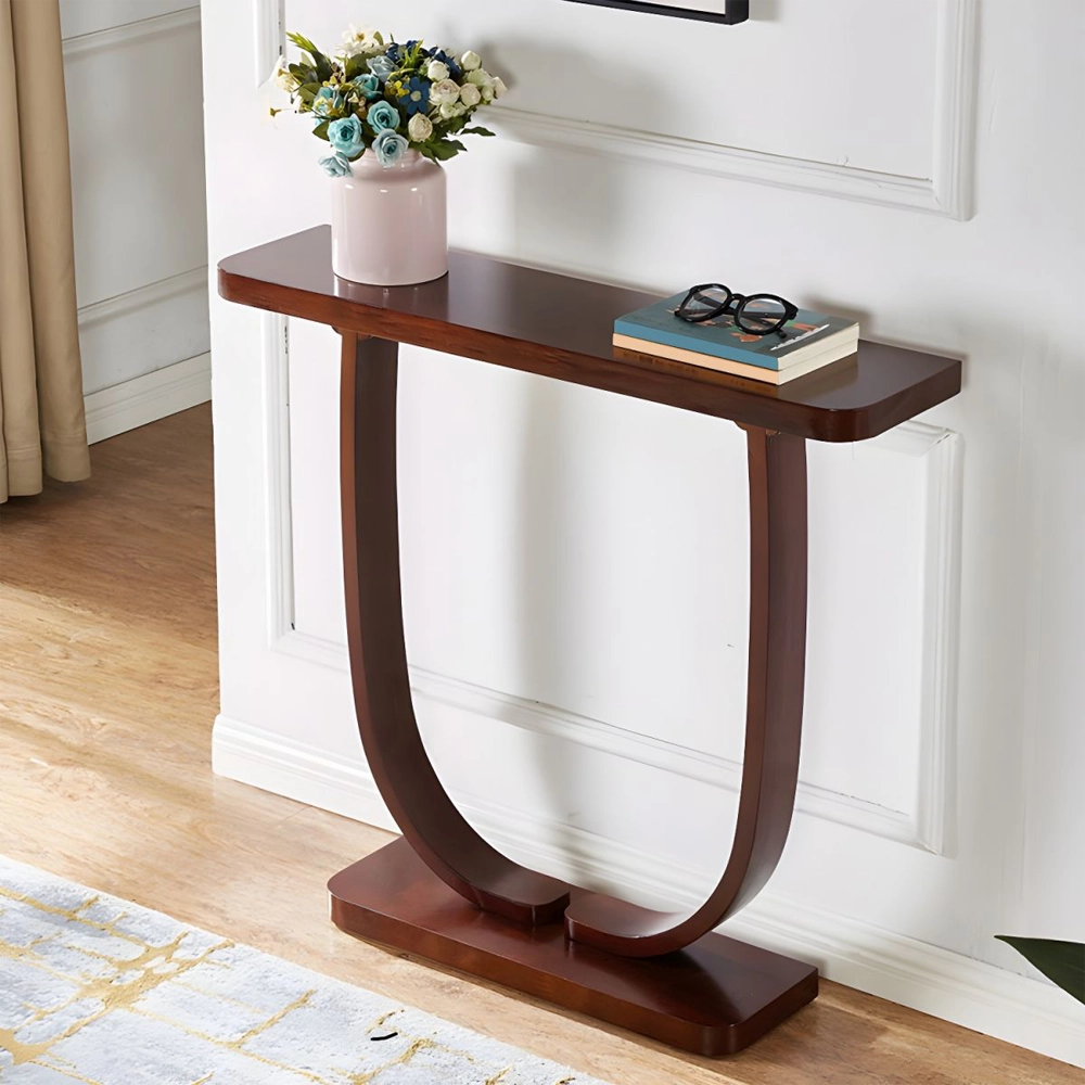 Solid Wood Narrow Console Table Tall Accent Table for Hallway