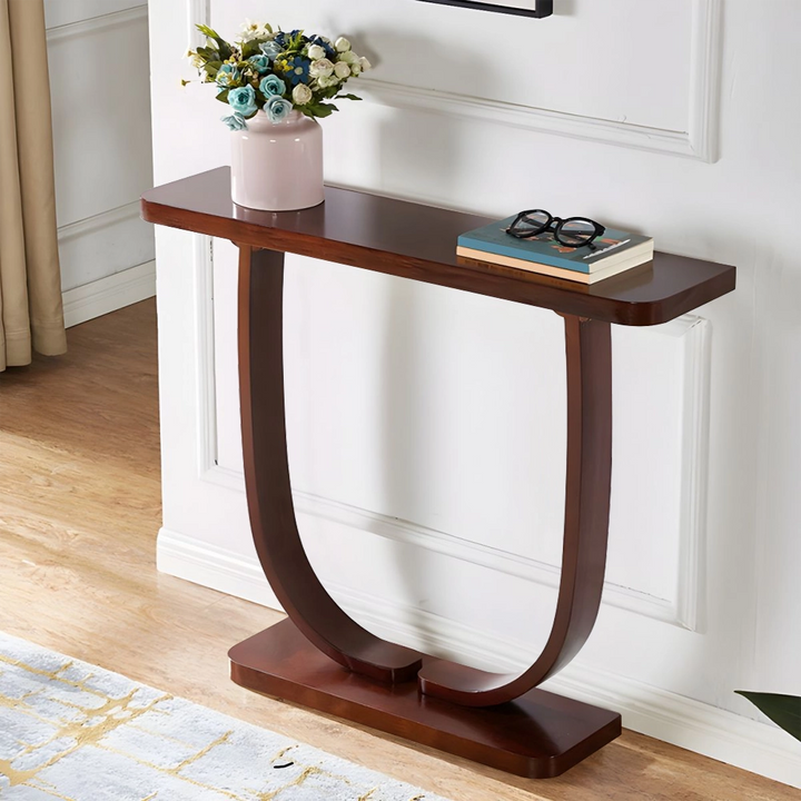 Solid Wood Narrow Console Table Tall Accent Table for Hallway