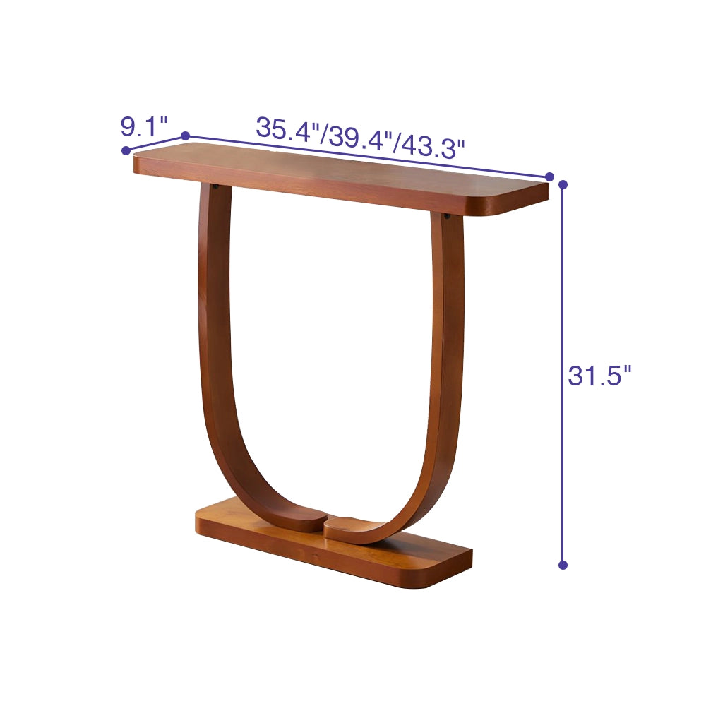 Solid Wood Narrow Console Table Tall Accent Table for Hallway