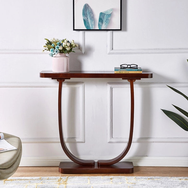 Solid Wood Narrow Console Table Tall Accent Table for Hallway