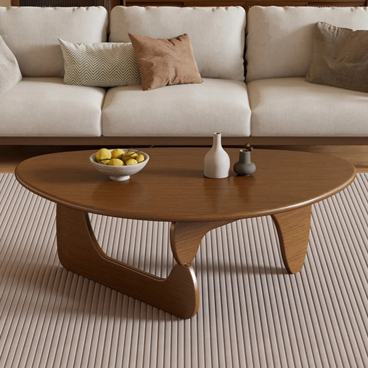 Solid Wood Round Coffee Table Modern Table