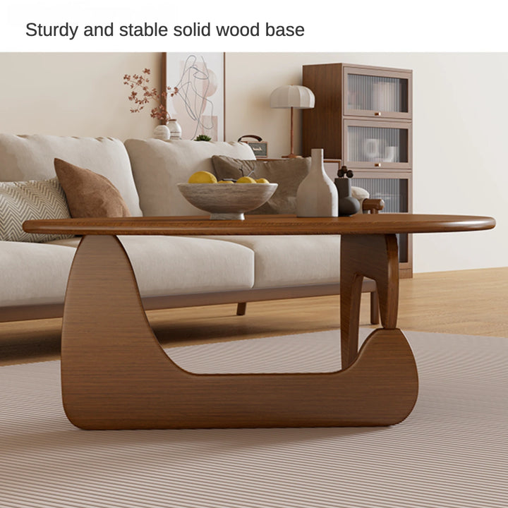 Solid Wood Round Coffee Table Modern Table