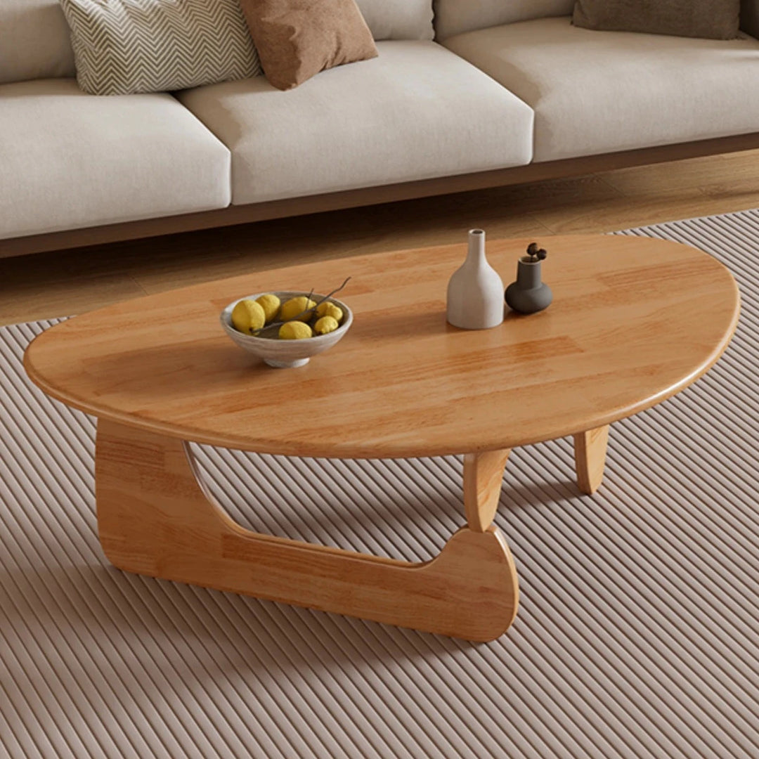 Solid Wood Round Coffee Table Modern Table