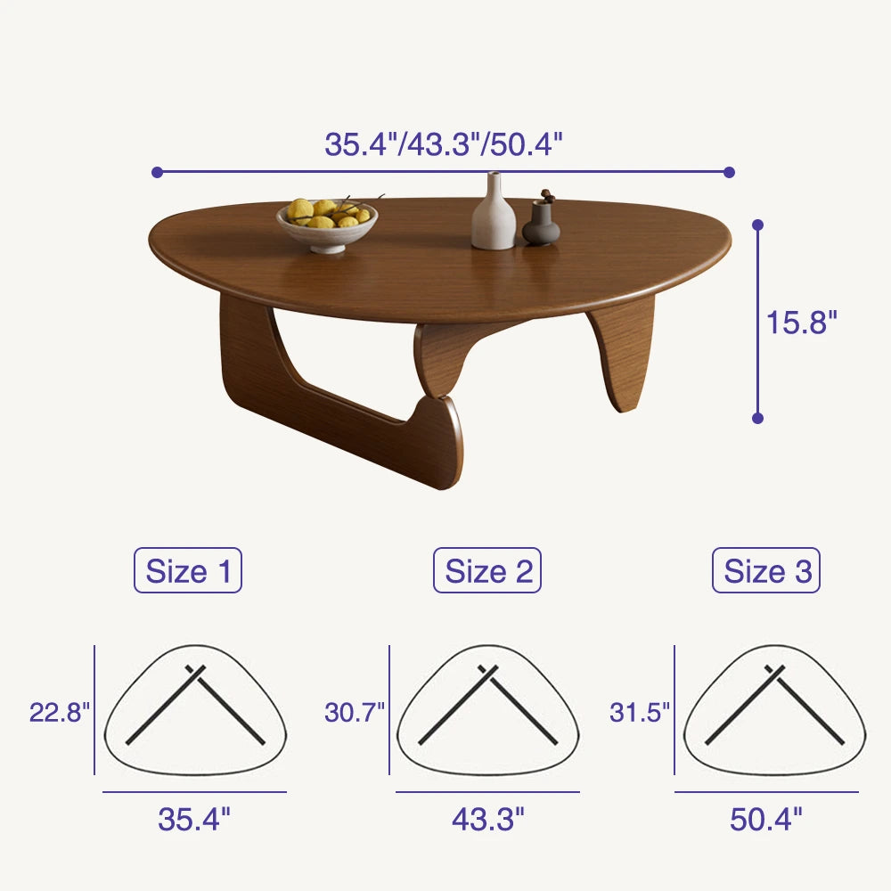 Solid Wood Round Coffee Table Modern Table