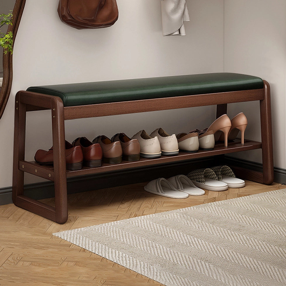 Solid Wood Simple Shoe Storage Bench Entryway Shoe Rack