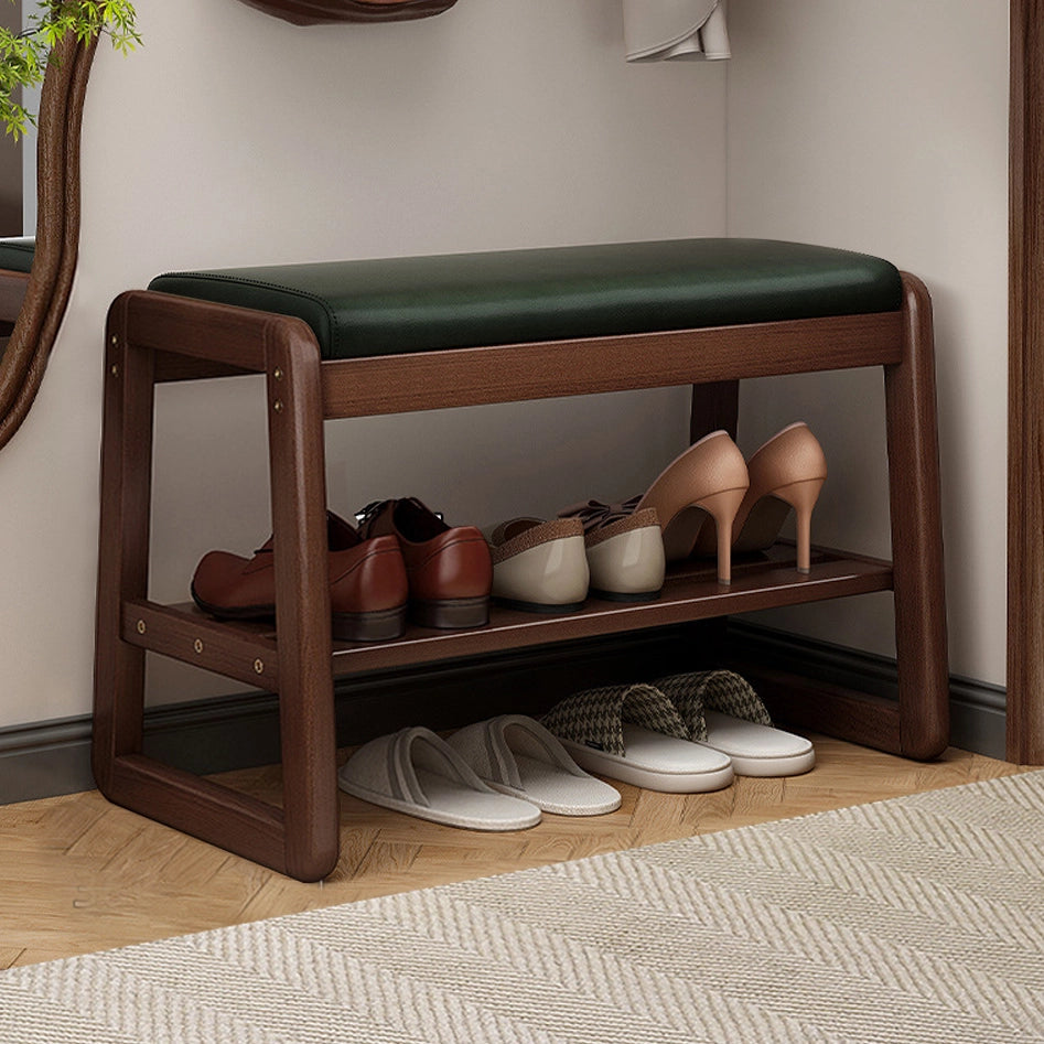 Solid Wood Simple Shoe Storage Bench Entryway Shoe Rack