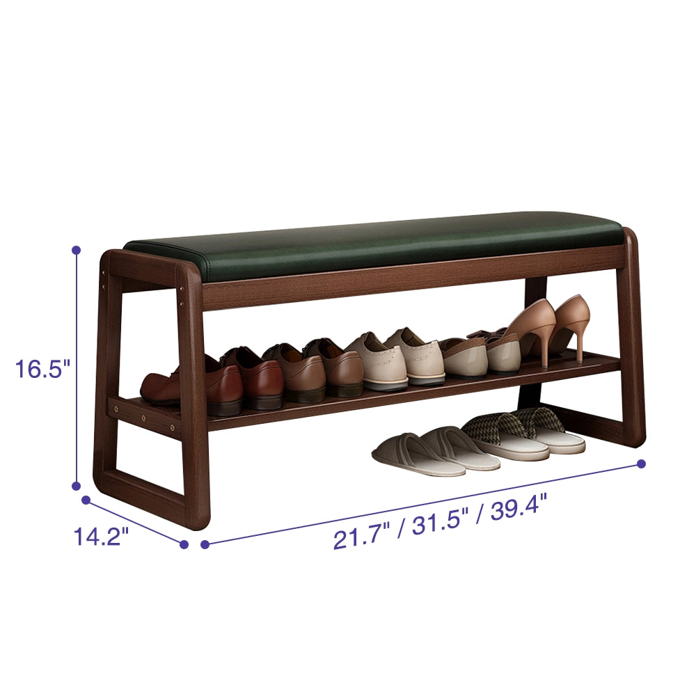 Solid Wood Simple Shoe Storage Bench Entryway Shoe Rack